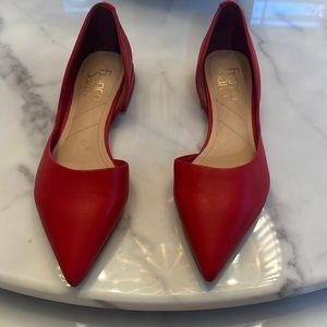Franco Sarto Red Pointed-Toe Flats